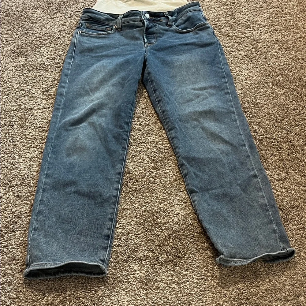 BLANQI Women’s Blue Denim‎ Light Wash Ankle Maternity Jeans Size 4